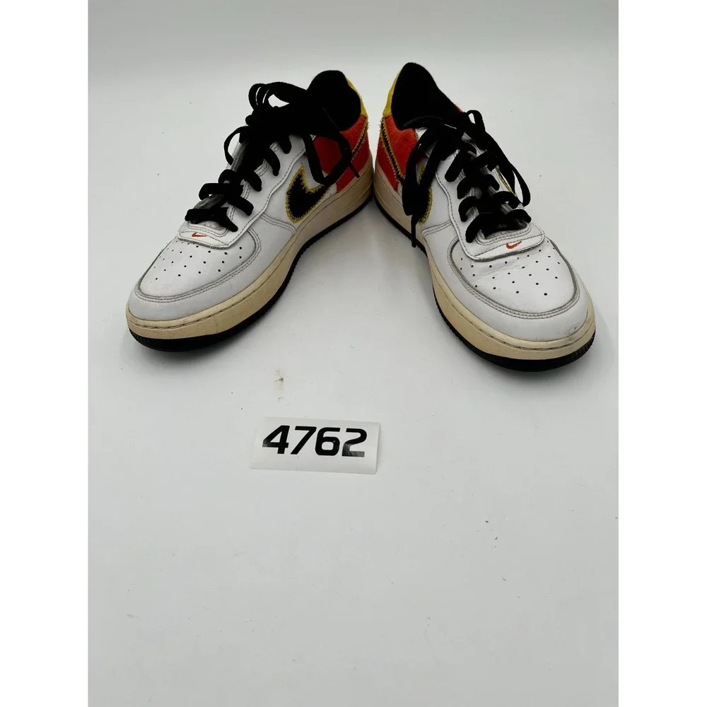 Nike Air Force 1 Low LV8 DD9530-100 Sneakers Kids‎ 6.5Y White Orange Leather